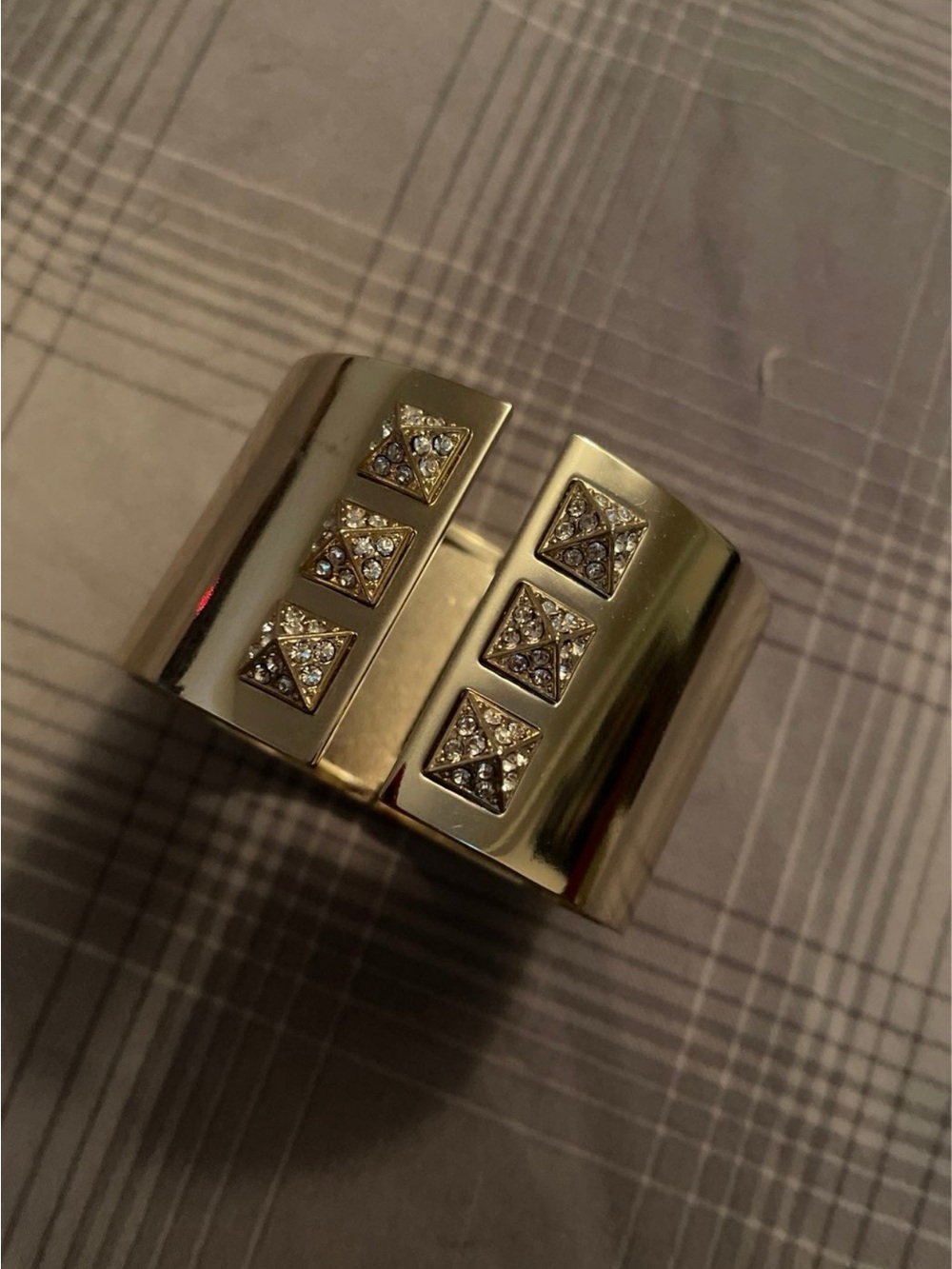 Victoria's Secret Gold Tone Rhinestone Stud Cuff Bracelet